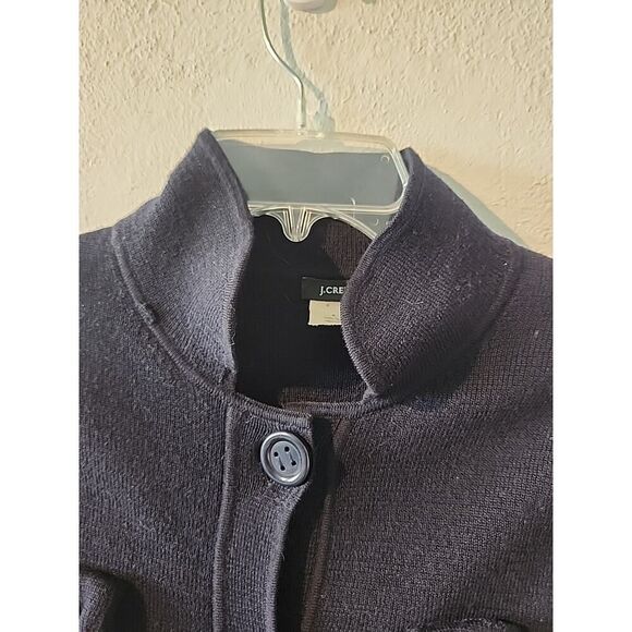 J. Crew Vintage Y2K Black Shawl Wool Button Sweater Cardigan Size Small S pocket - Picture 4 of 9